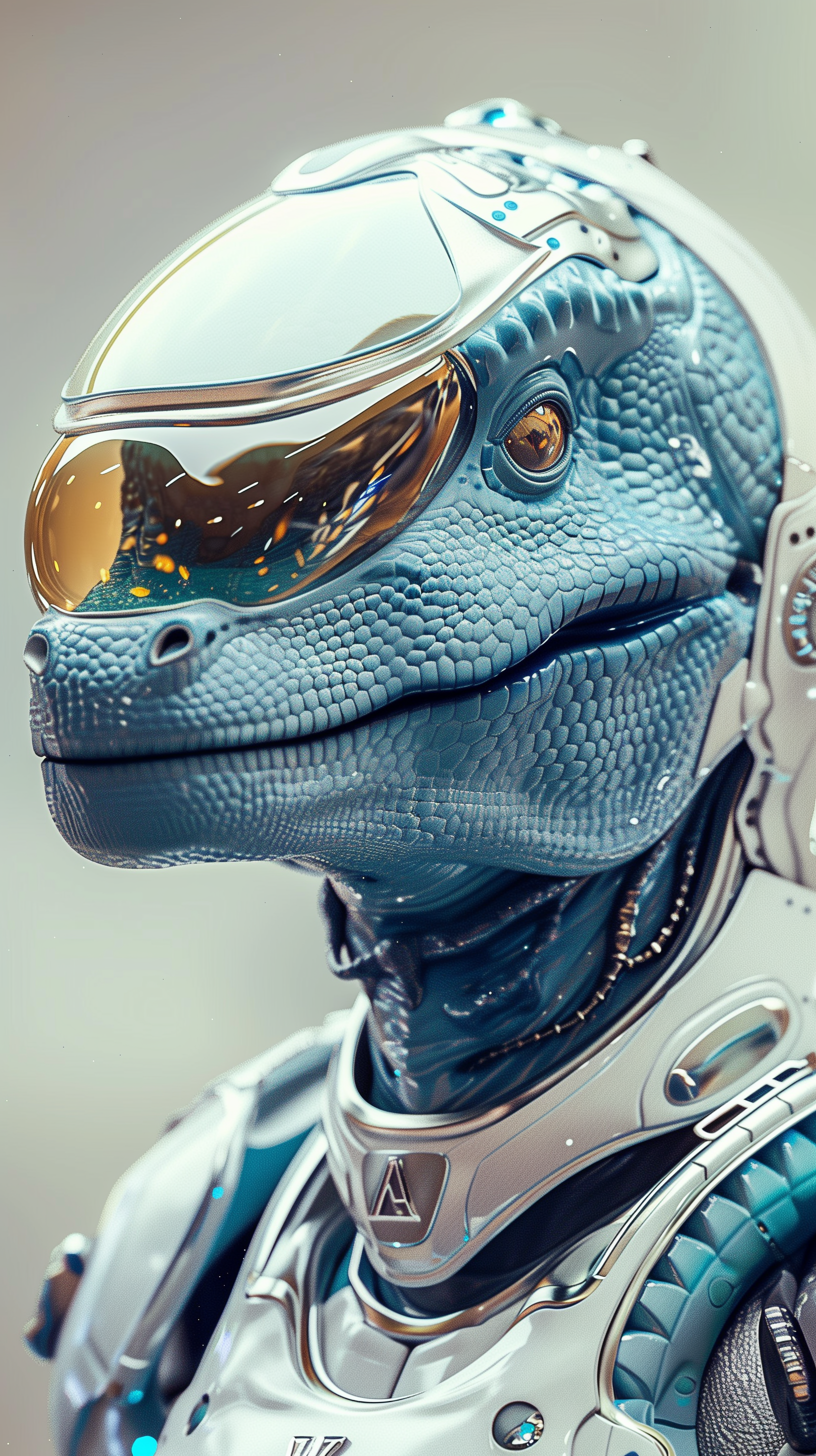 Midjourney prompt: Alien dinosaur --ar 9:16 --style raw - Midjourney