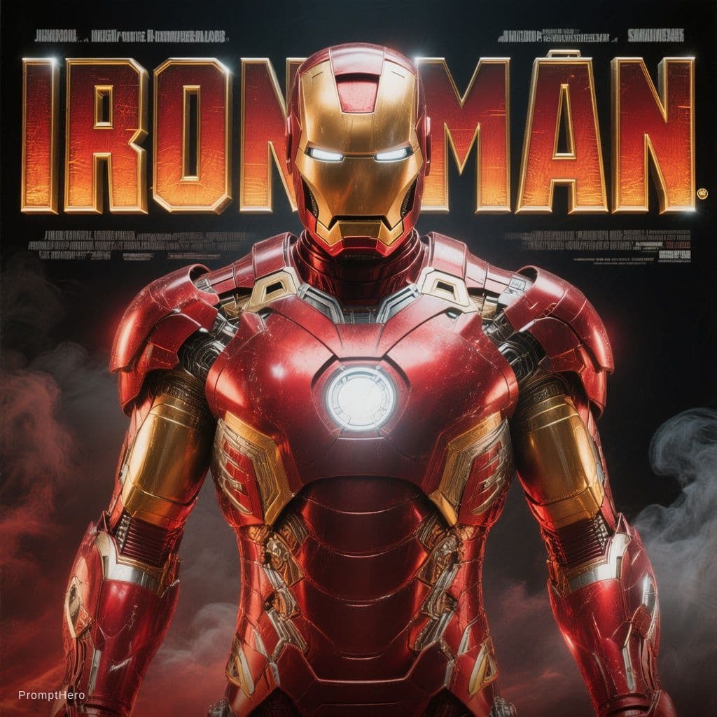 Hero prompt: Ultra-cinematic superhero movie poster, Iron Man s... - Hero