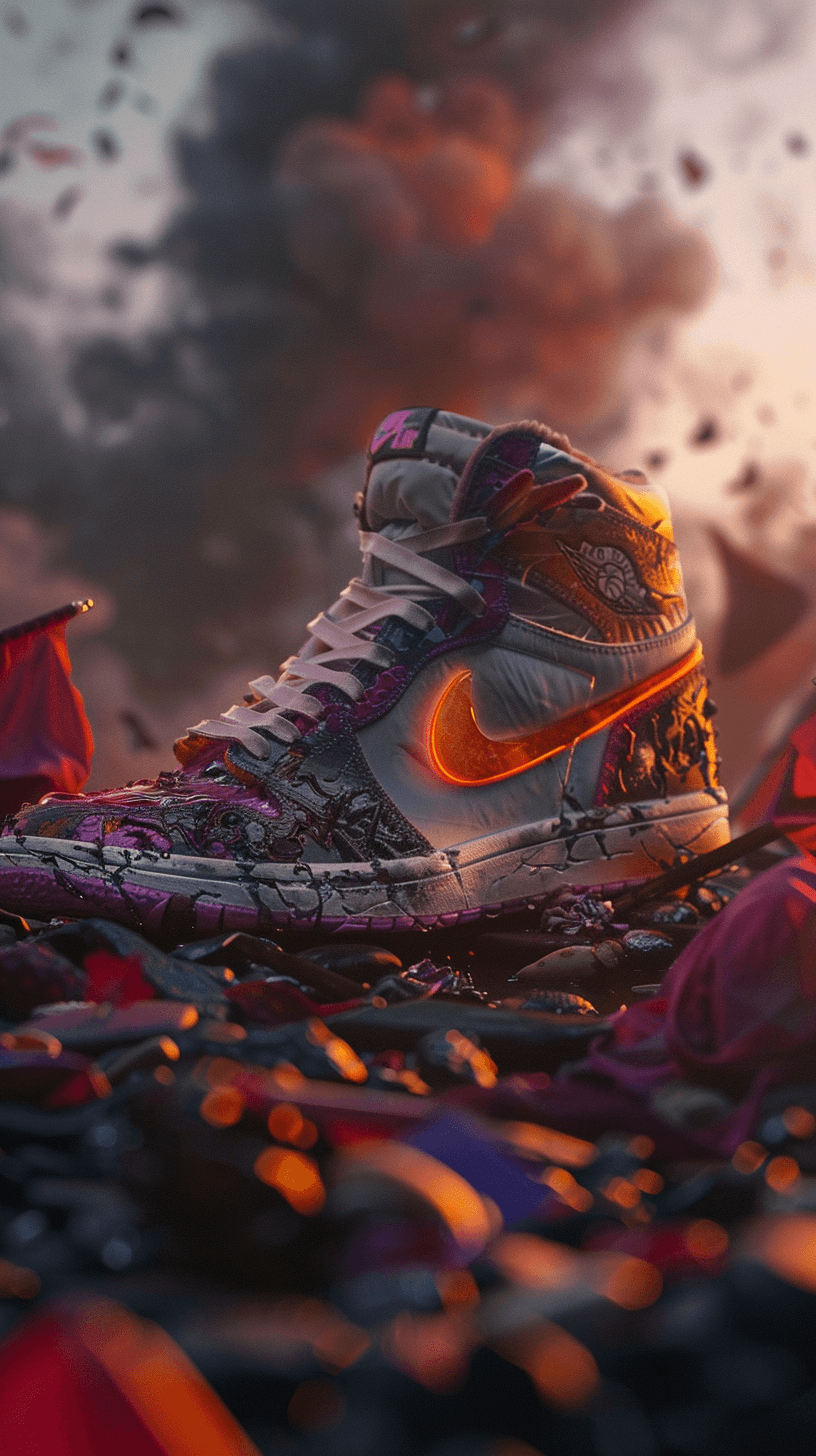 Midjourney prompt: sneakers in the style of Nike Airs made of dried f... - Midjourney