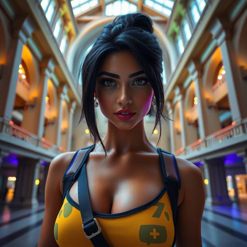 Midjourney prompt: This female bounty hunter is a true work of art, w... - Midjourney