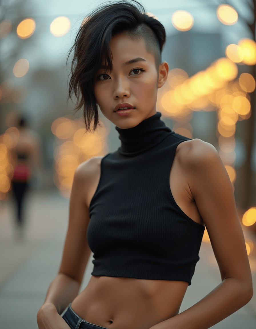 FLUX prompt: High fashion head shot photo of a 25 year old asia... - FLUX