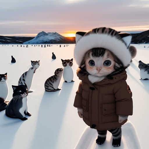 DreamShaper prompt: In the snow, there is an ice field with many seals... - DreamShaper