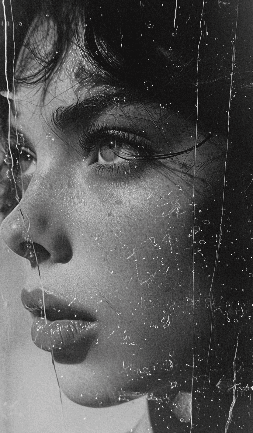 Midjourney prompt: black and white portrait of a woman, 1972, in the ... - Midjourney