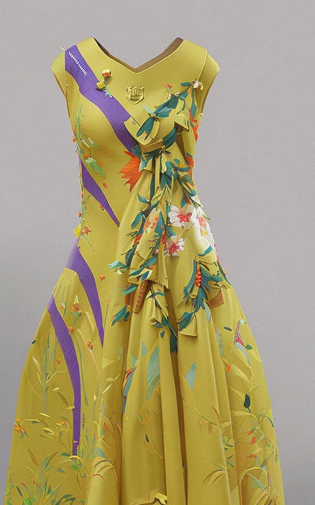 DALL·E prompt: 3d, 4k, uhd, model wearing this dress, photography... - DALL·E