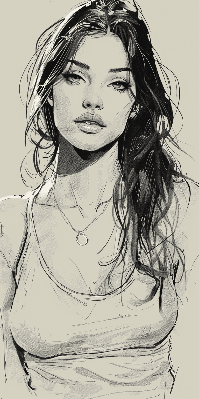 Midjourney prompt: comic strip art, woman, 30 years old, high detail - Midjourney