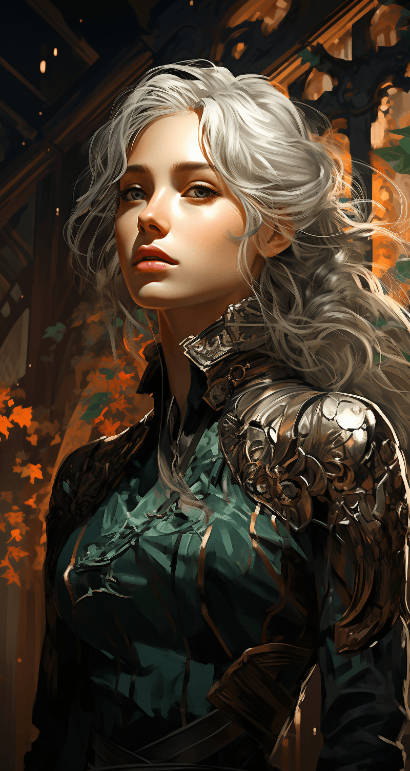 Midjourney prompt: art nouveau painting of Dnd 5e female elf, beautif... - Midjourney