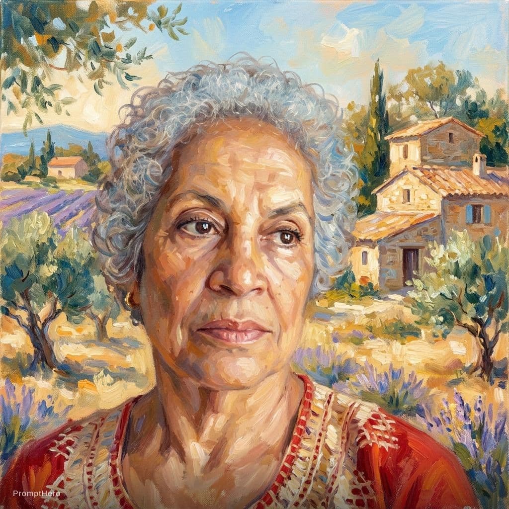 Hero prompt: impressionist painting on canvas of Provence, in t... - Hero