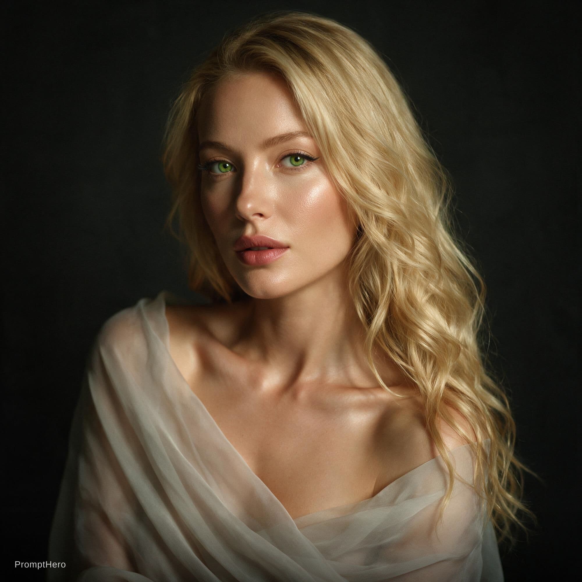 Hero prompt: Cinematic portrait of a woman with long, wavy blon... - Hero