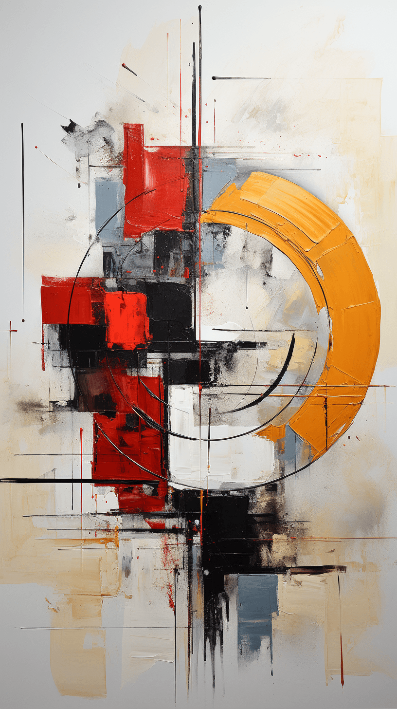 Midjourney prompt: abstract realism painting in orange and grey with ... - Midjourney