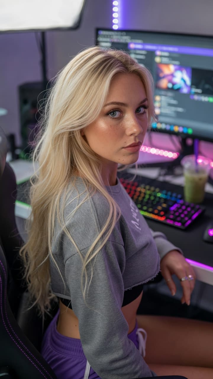 Photorealistic portrait of a beautiful blonde woma... - PromptHero