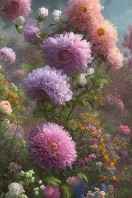 Openjourney prompt: mdjrny-v4 style, garden bursting with flowers Paul... - Openjourney