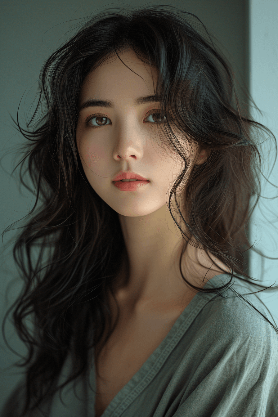 Midjourney prompt: asian attractive woman with her hair curled, in th... - Midjourney