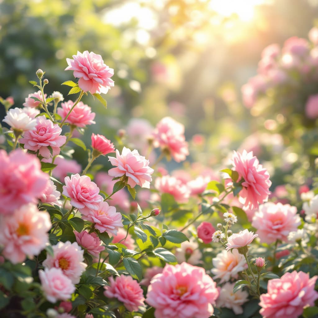 FLUX prompt: Un jardín sereno al amanecer, la belleza de las fl... - FLUX
