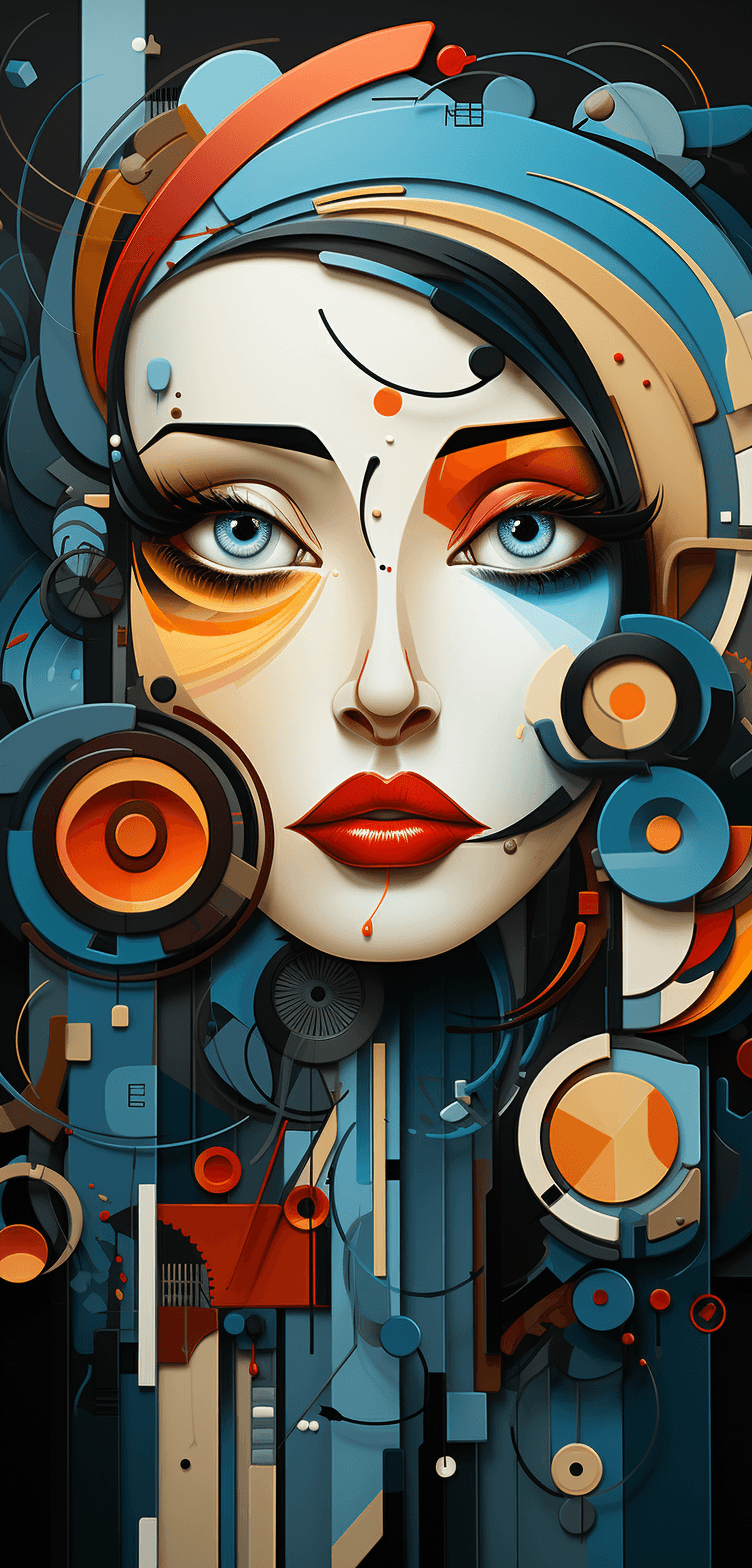 Midjourney prompt: an abstract painting of a beautiful girl, in the s... - Midjourney