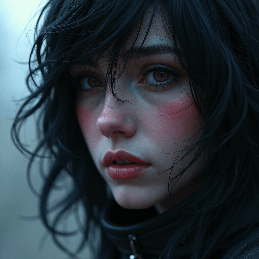 FLUX prompt: portrait of a woman, sadness, despair, ethereal, c... - FLUX