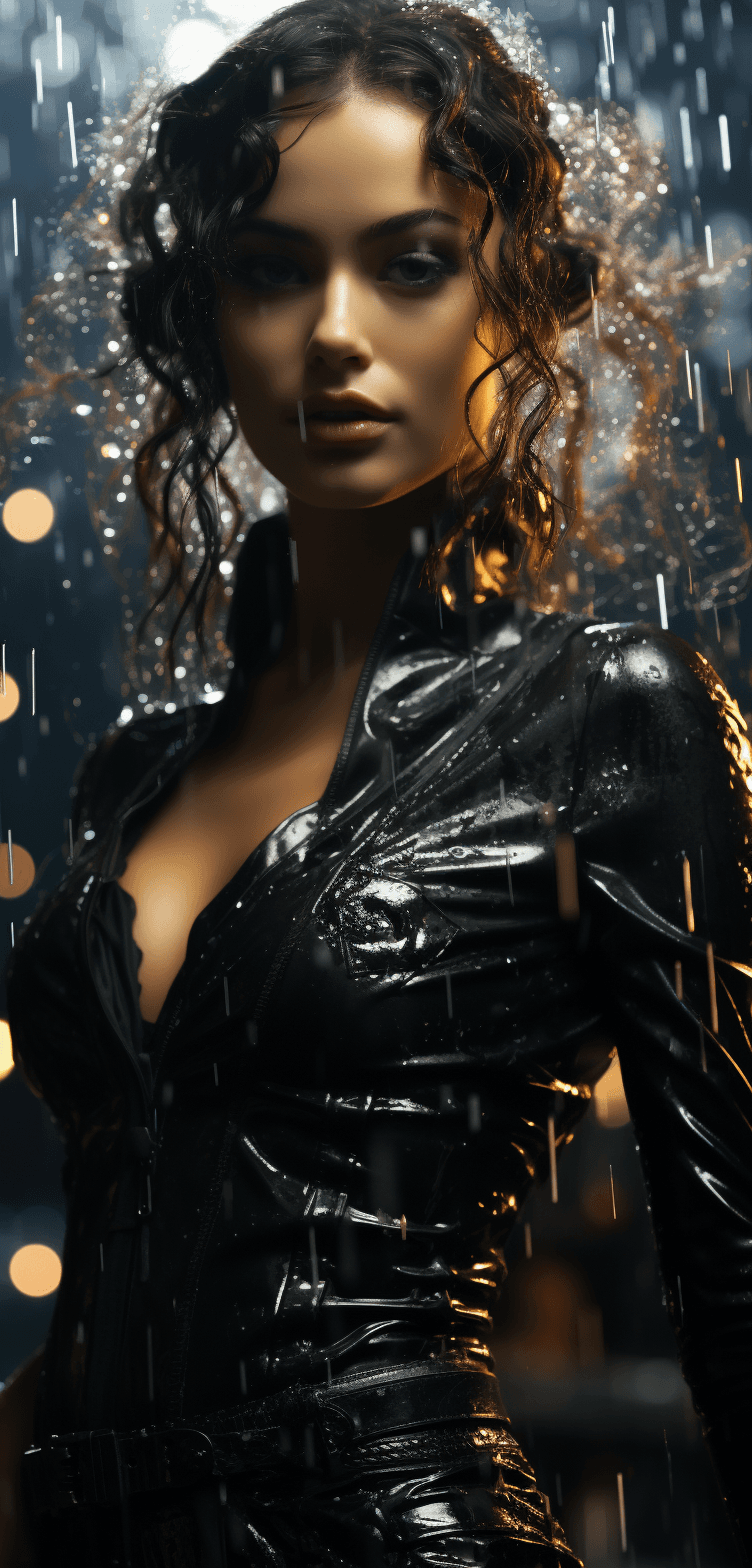 Midjourney prompt: Beautiful woman dancing with water drops stock pho... - Midjourney