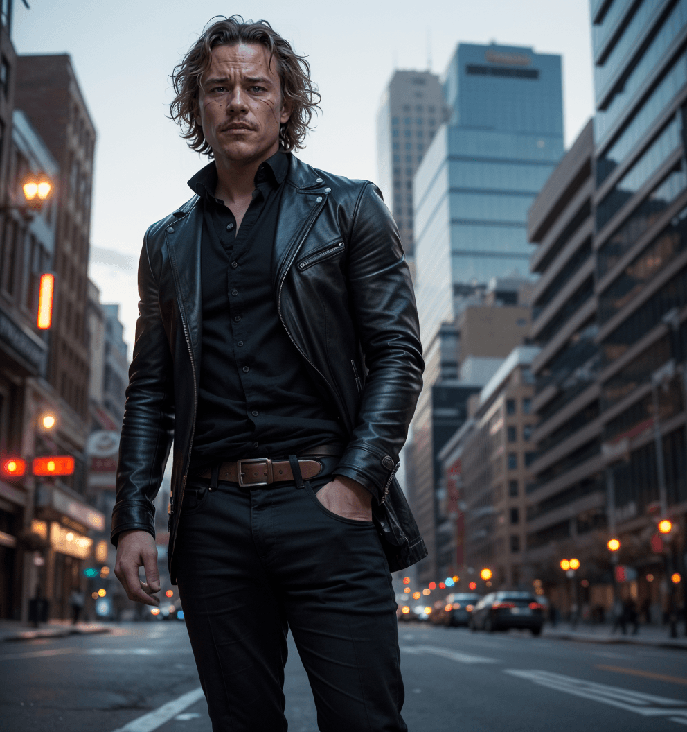 Stable Diffusion prompt: Medium Long Shot, looking_at_ viewer, Heath Ledger... - Stable Diffusion