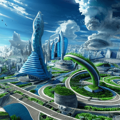 Stable Diffusion prompt: futuristic hyper-realistic sci-fi city of atlantis... - Stable Diffusion