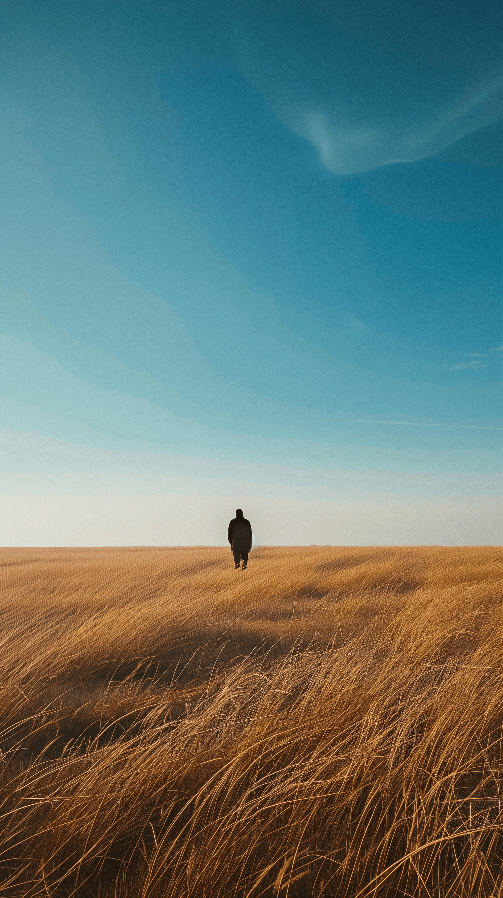 Midjourney prompt: portray a person standing alone in a vast field of... - Midjourney