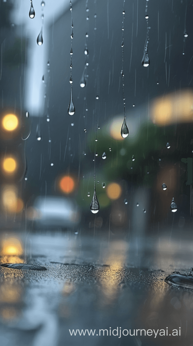 Midjourney prompt: Raindrops mimic my tears, blurring the world aroun - Midjourney