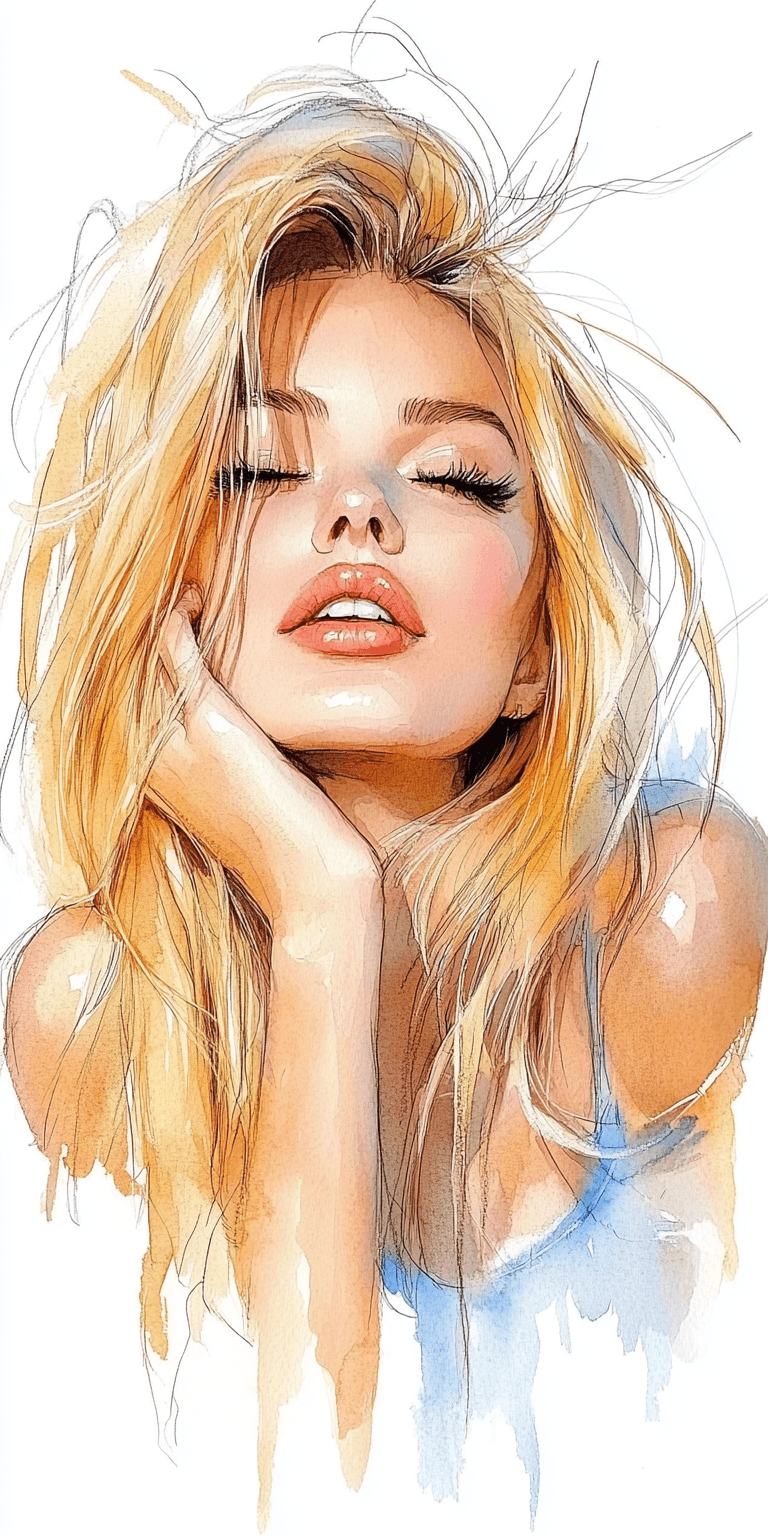 Midjourney prompt: Watercolor portrait of a woman, free brushwork --c... - Midjourney
