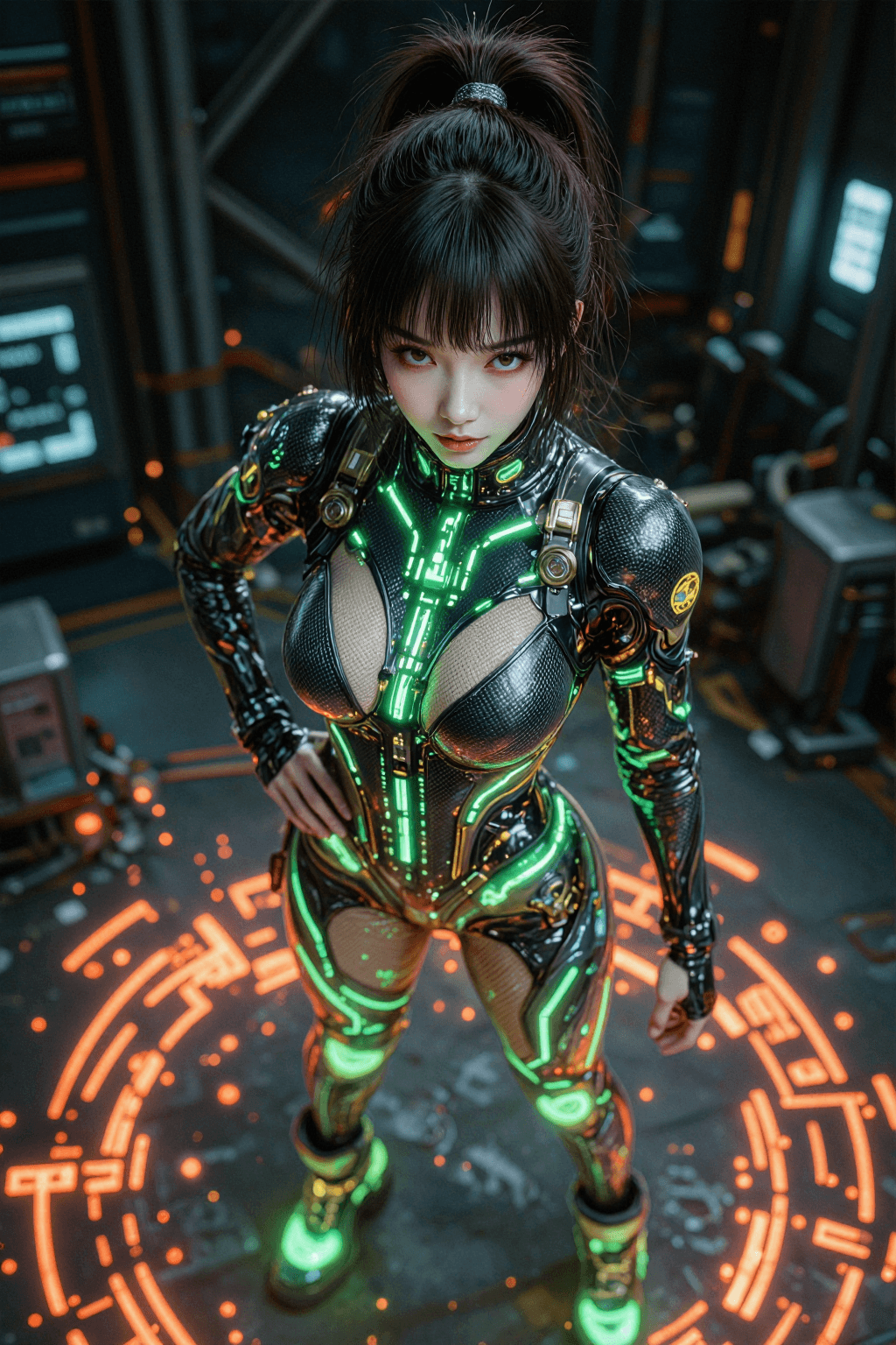 Z Image prompt: This is a sleek and high-tech character portrait o... - Z Image