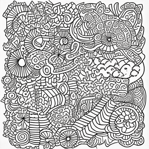 Openjourney prompt: doodle page for coloring book, black and white, bl... - Openjourney