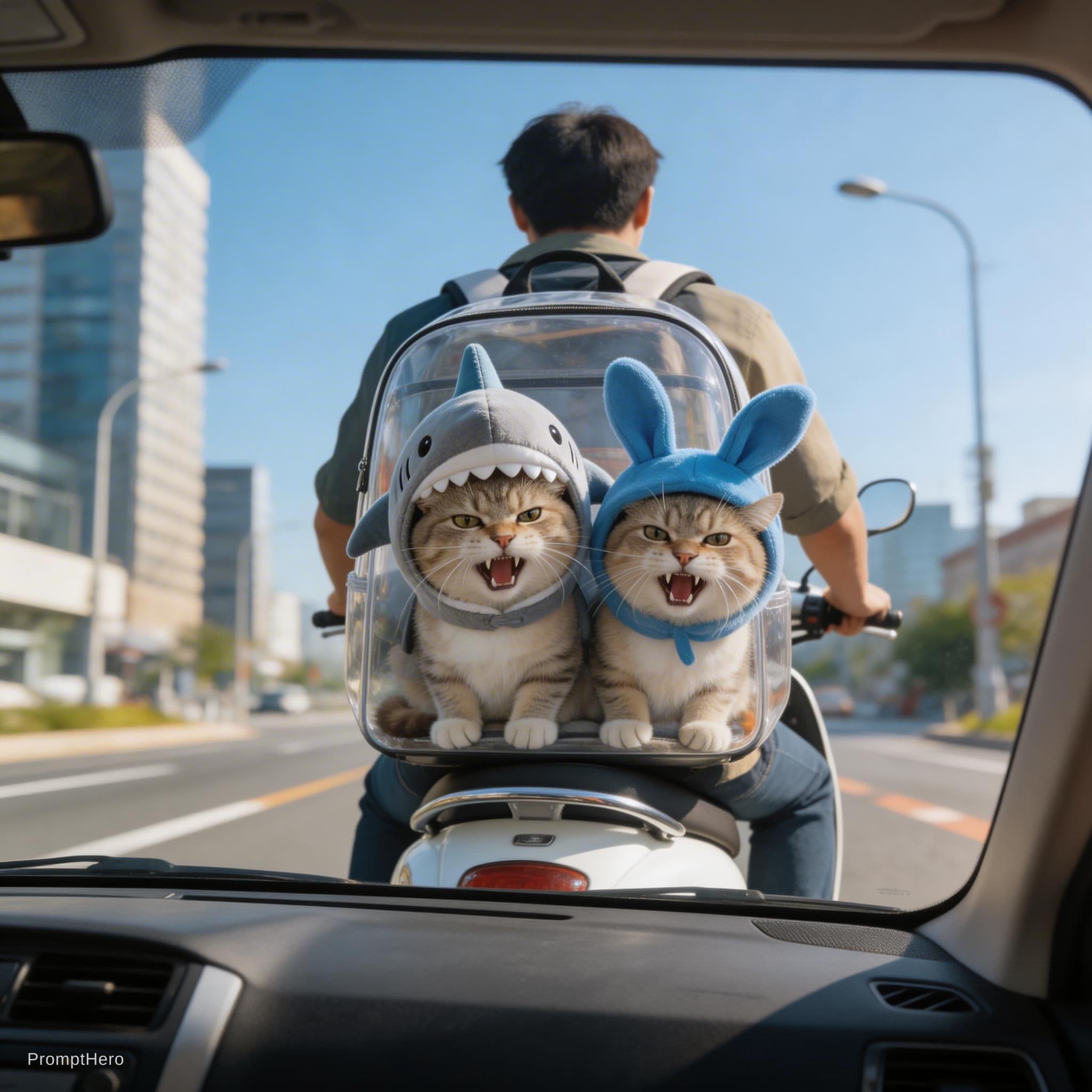 Hero prompt: View from inside a car, shot through the windshiel... - Hero