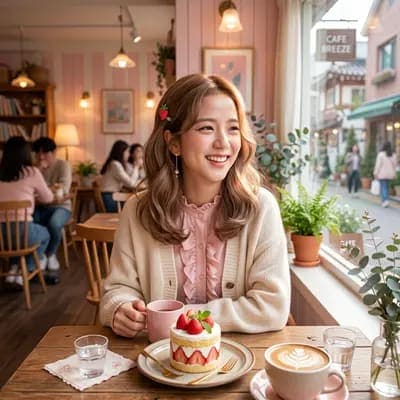 Kawaii Pastel Cafe تاريخ صورة AI - MakeMyTrend