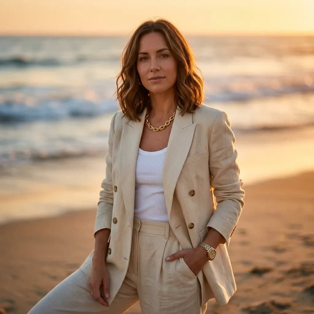 غلاف Vogue Gold Hour Beach Executive AI