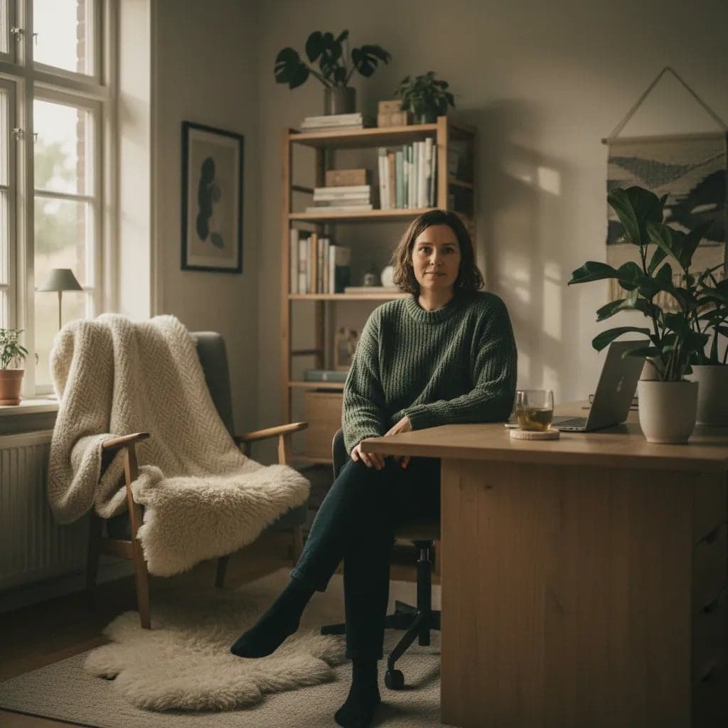 Scandinavian Hygge Home Office AI Trend