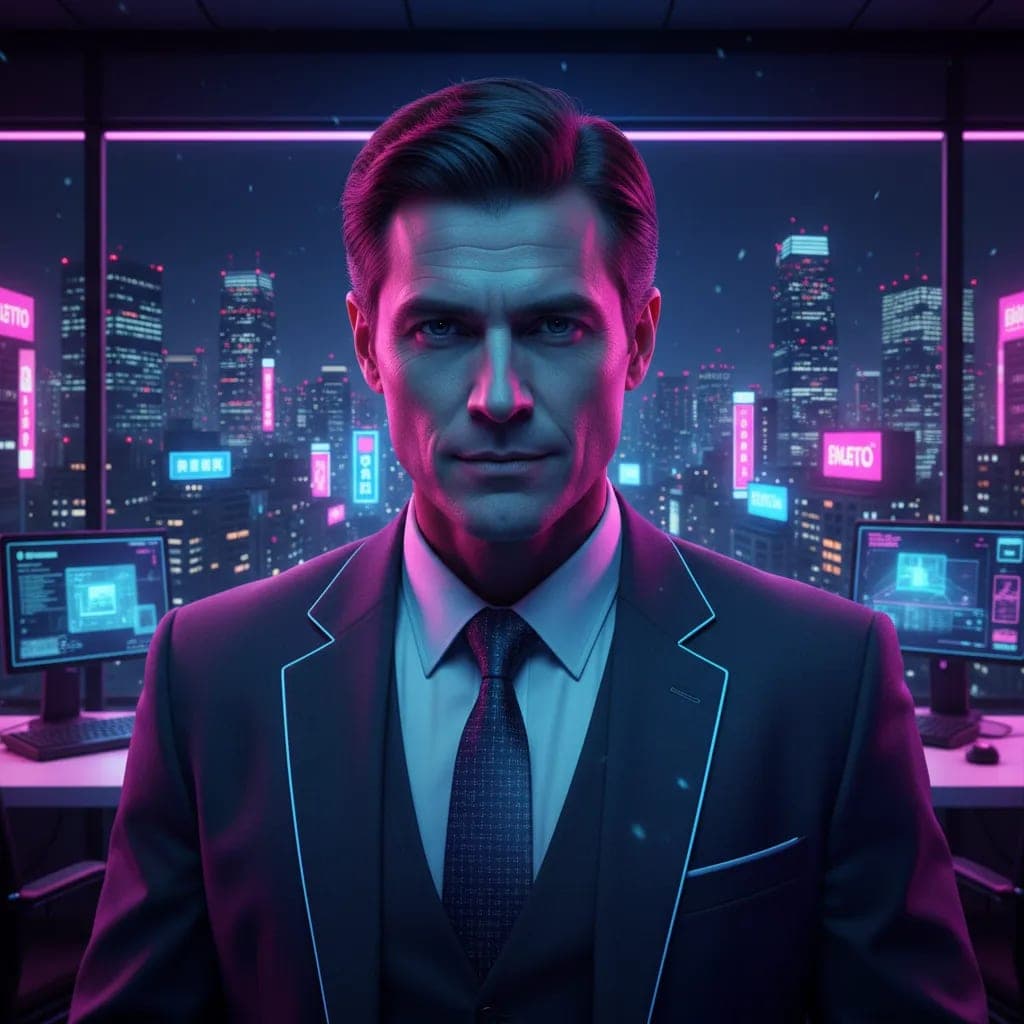 Futuristic Neo-Tokyo Tech CEO Portrait AI