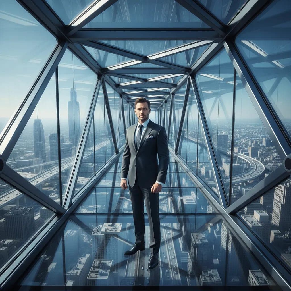 صورة شخصية فائقة الحداثة من الزجاج Skybridge Executive AI