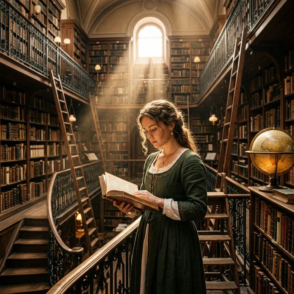 Ancient Library Scholar Dark Academia AI