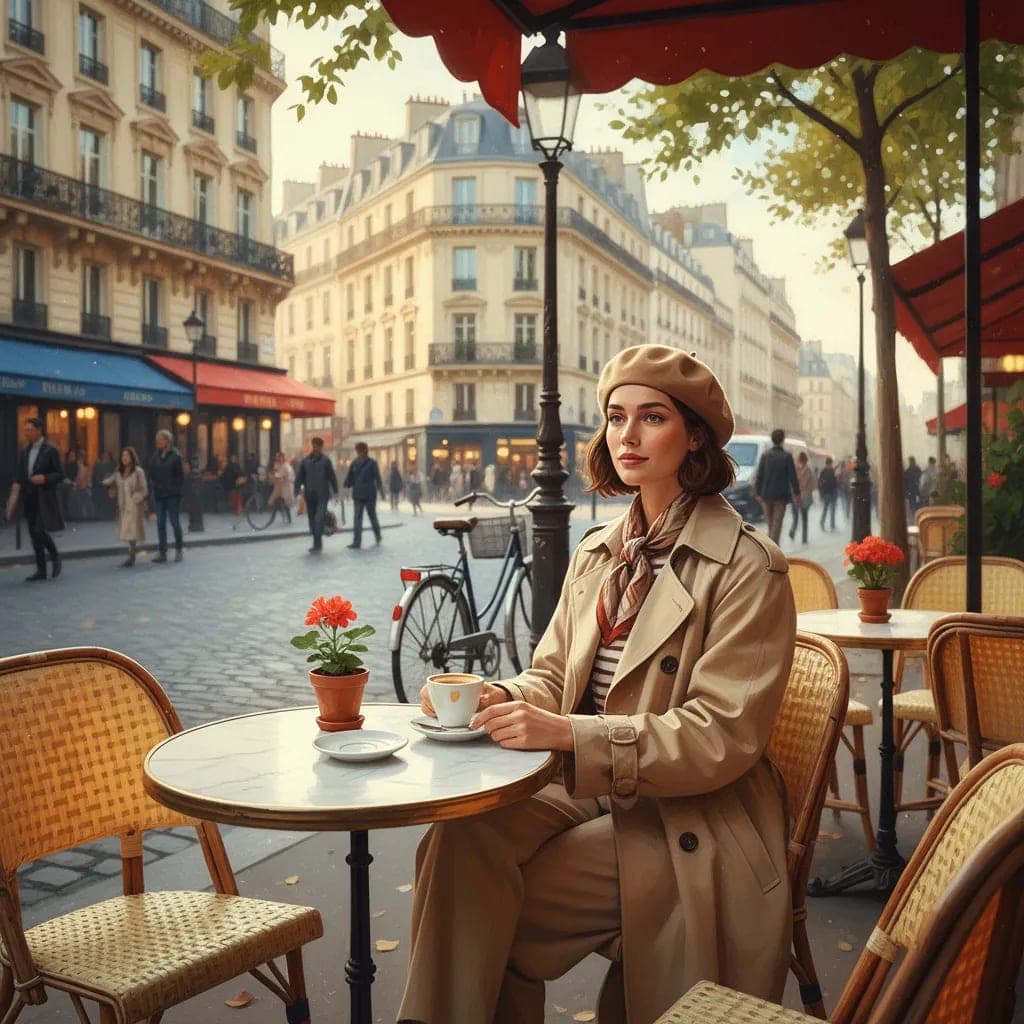 Parisian Cafe Freelancer AI Filter Portrait