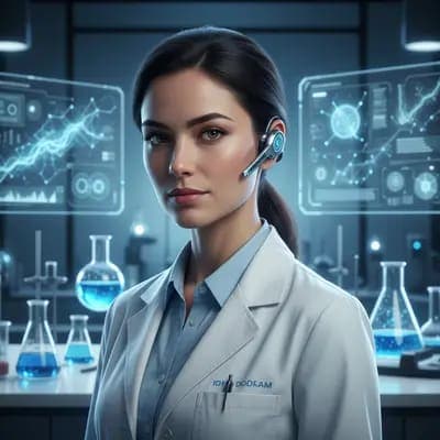 صورة عالية التقنية لعالم Biolab AI - MakeMyTrend
