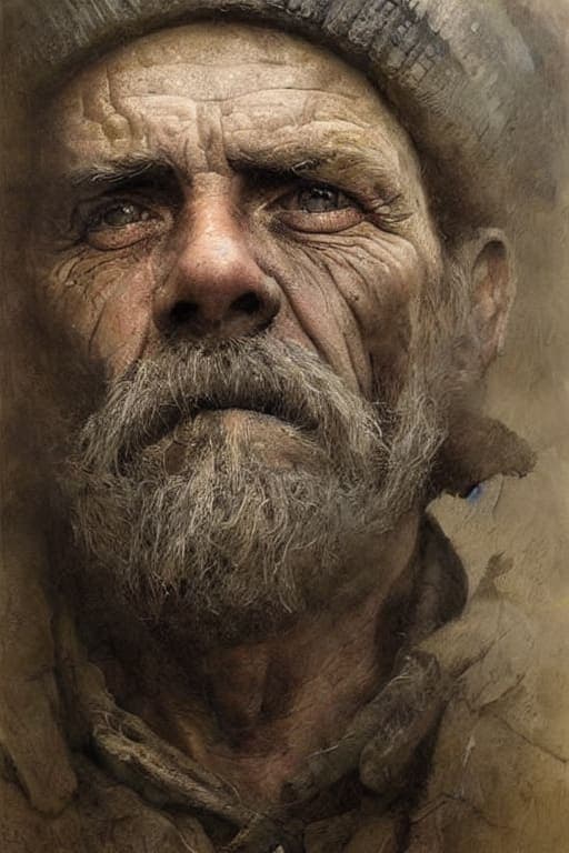 Stable Diffusion prompt: a portrait of an old coal miner in 19th century, b...