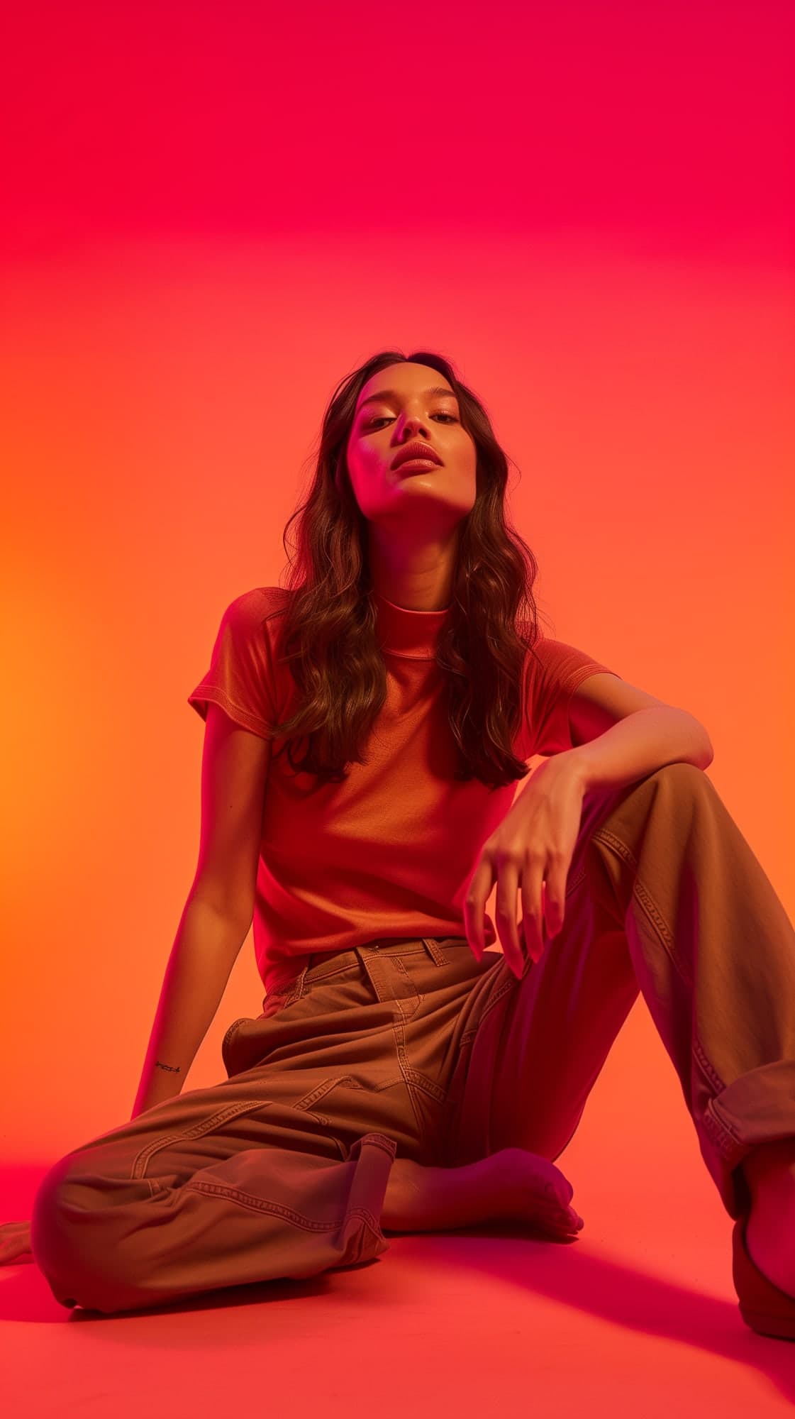 Midjourney prompt: wide and low angle, cinematic, fashion photography... - Midjourney