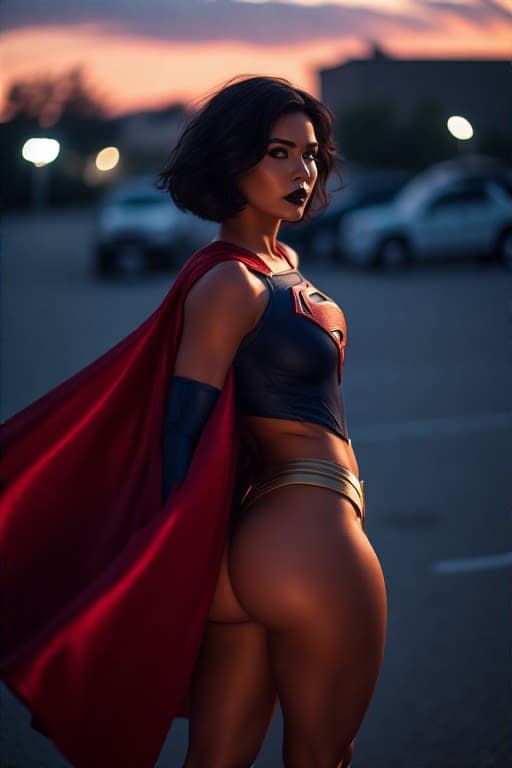 ChatGPT Image prompt: photo of supergirl in a supergirl costume with a r...