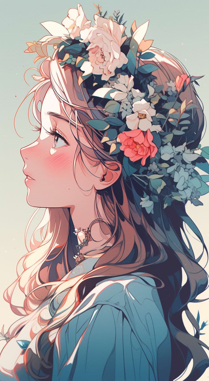 Midjourney prompt: drawing an artistic digital image of a girl that h...