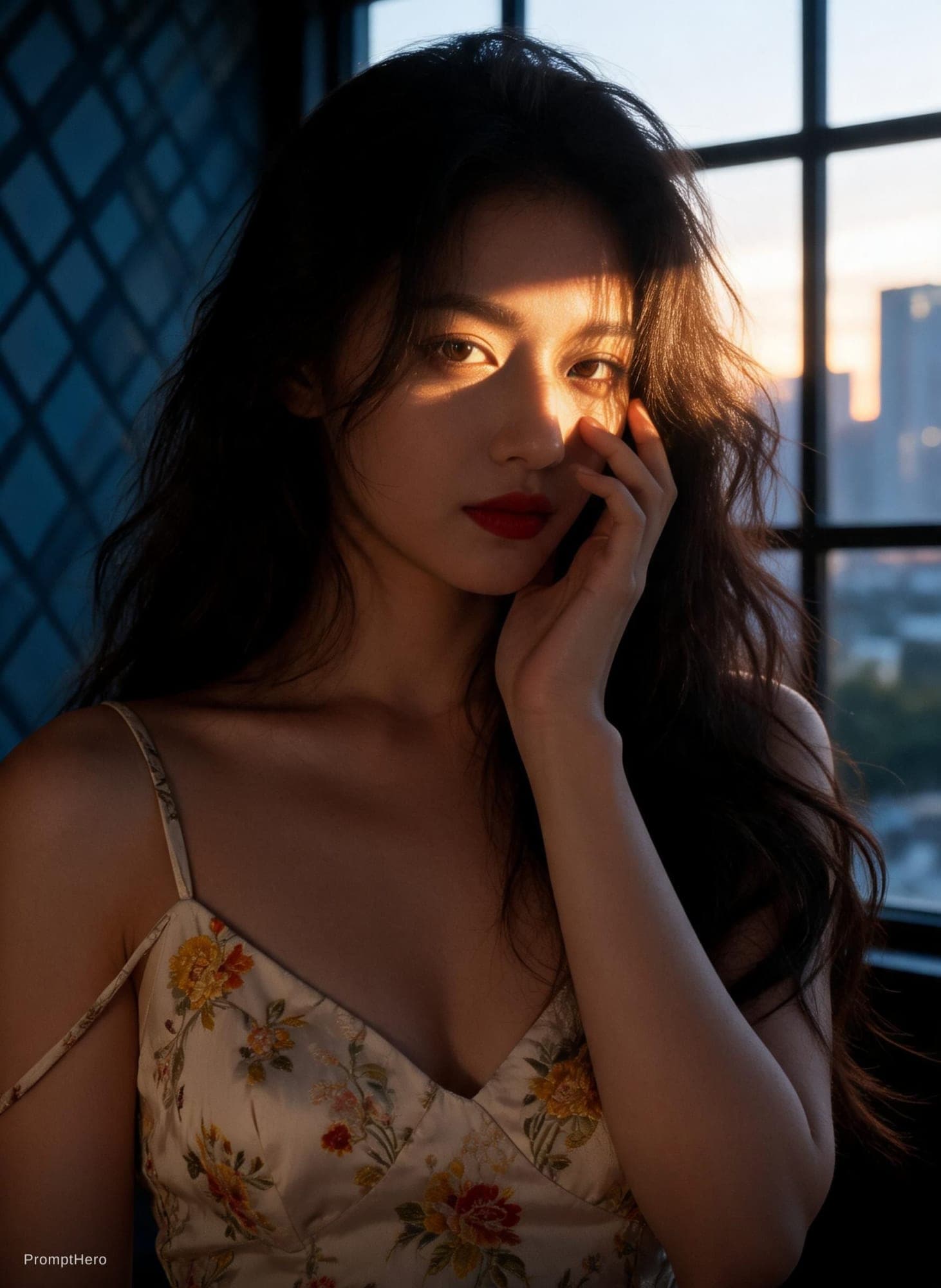 Hero prompt: A cinematic photorealistic boudoir portrait of a b... - Hero