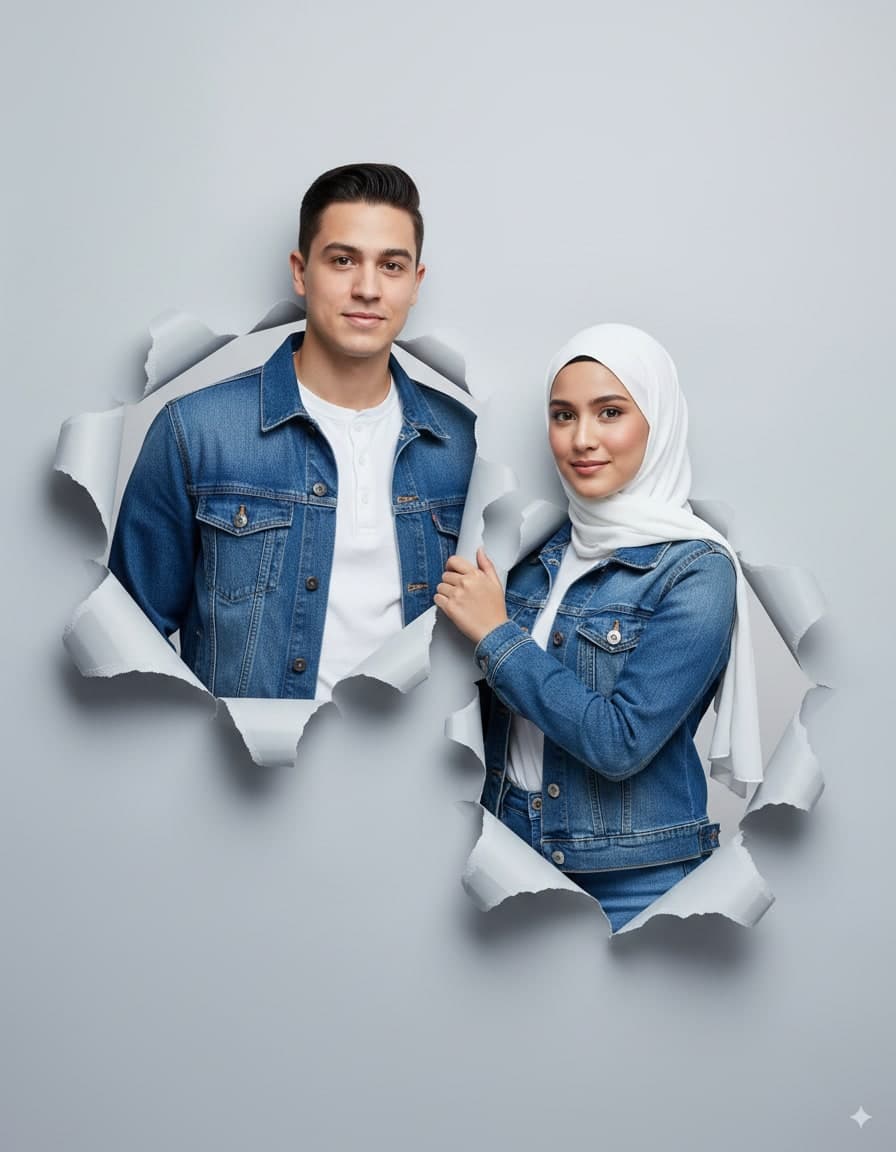 ChatGPT Image prompt: Two Moroccan couple portraits, half-body view, eme... - ChatGPT Image