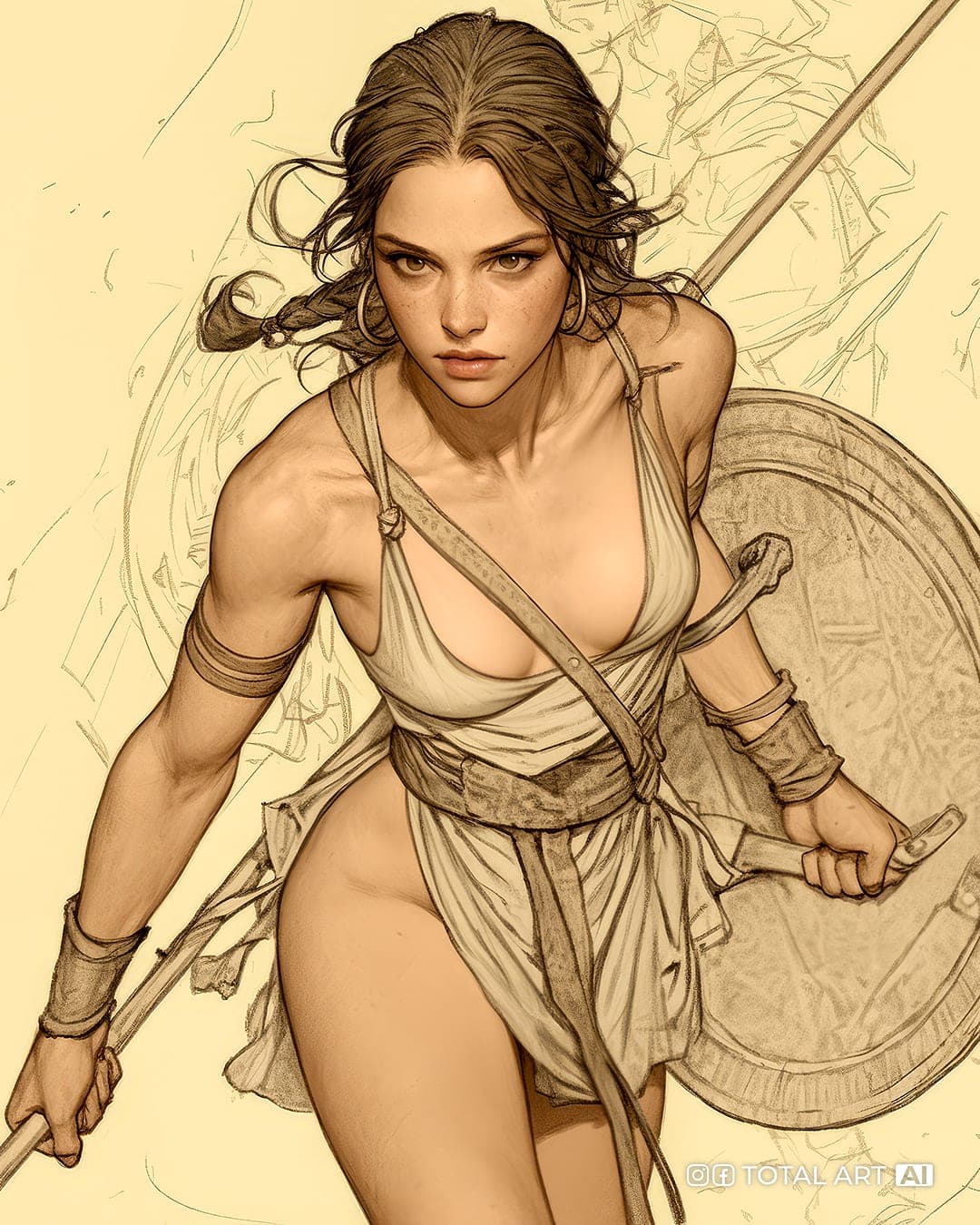 «Spearwoman» - Midjourney