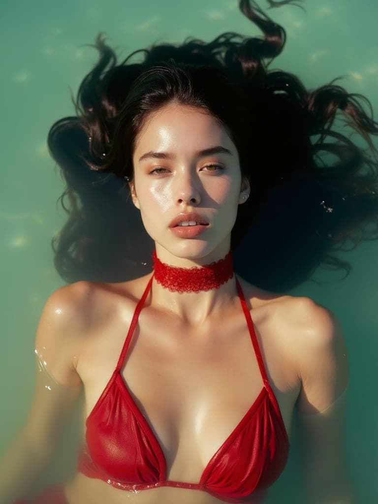 FLUX prompt: (seductive:1.1) (21.3) year old (woman:1.1) (lying...