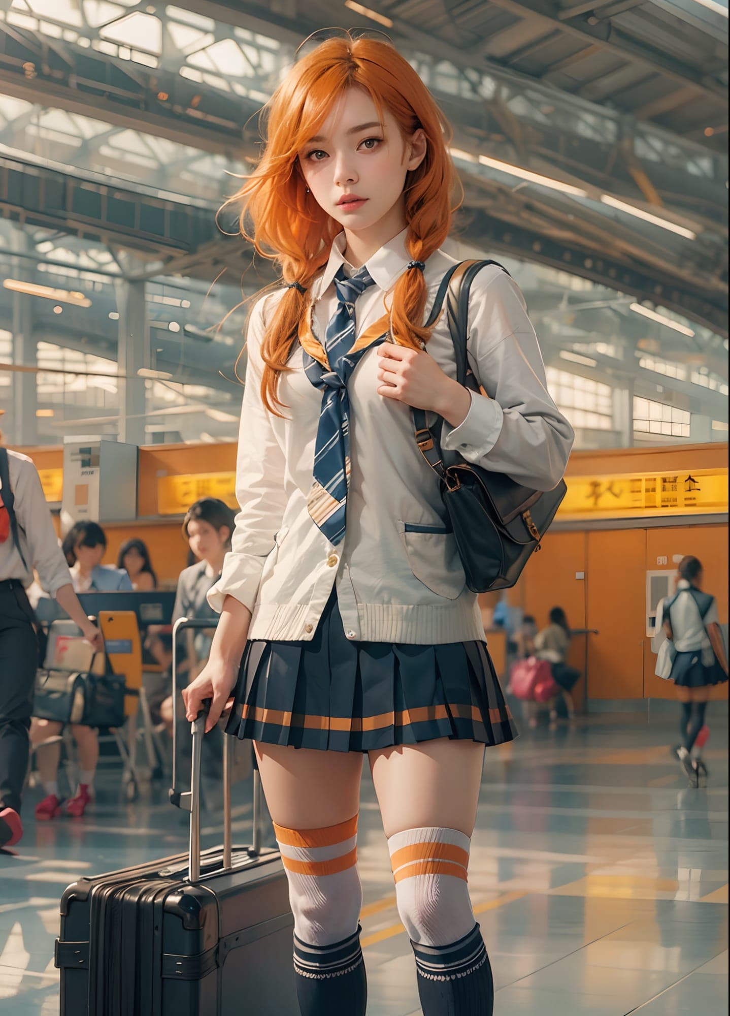 Stable Diffusion prompt: masterpiece, mid shot, arafly dressed woman with o... - Stable Diffusion