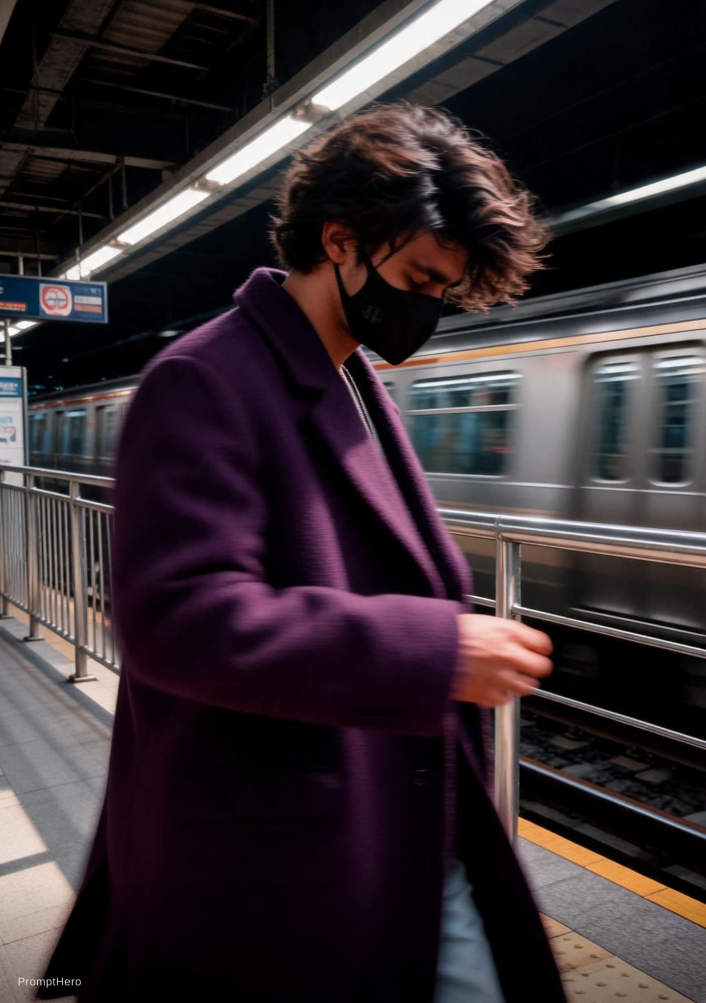 Hero prompt: fashion editorial photography, motion blur, male m...