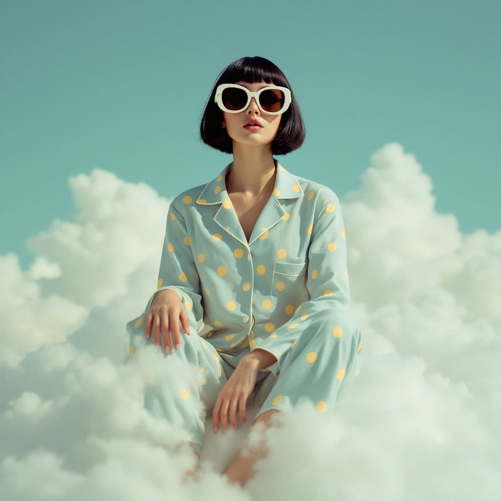 FLUX prompt: A photo of an eccentric woman sitting on top of wh... - FLUX