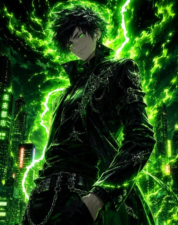Grok Imagine Video prompt: Anime image a boy looking attitude is Aura glowing... - Grok Imagine Video