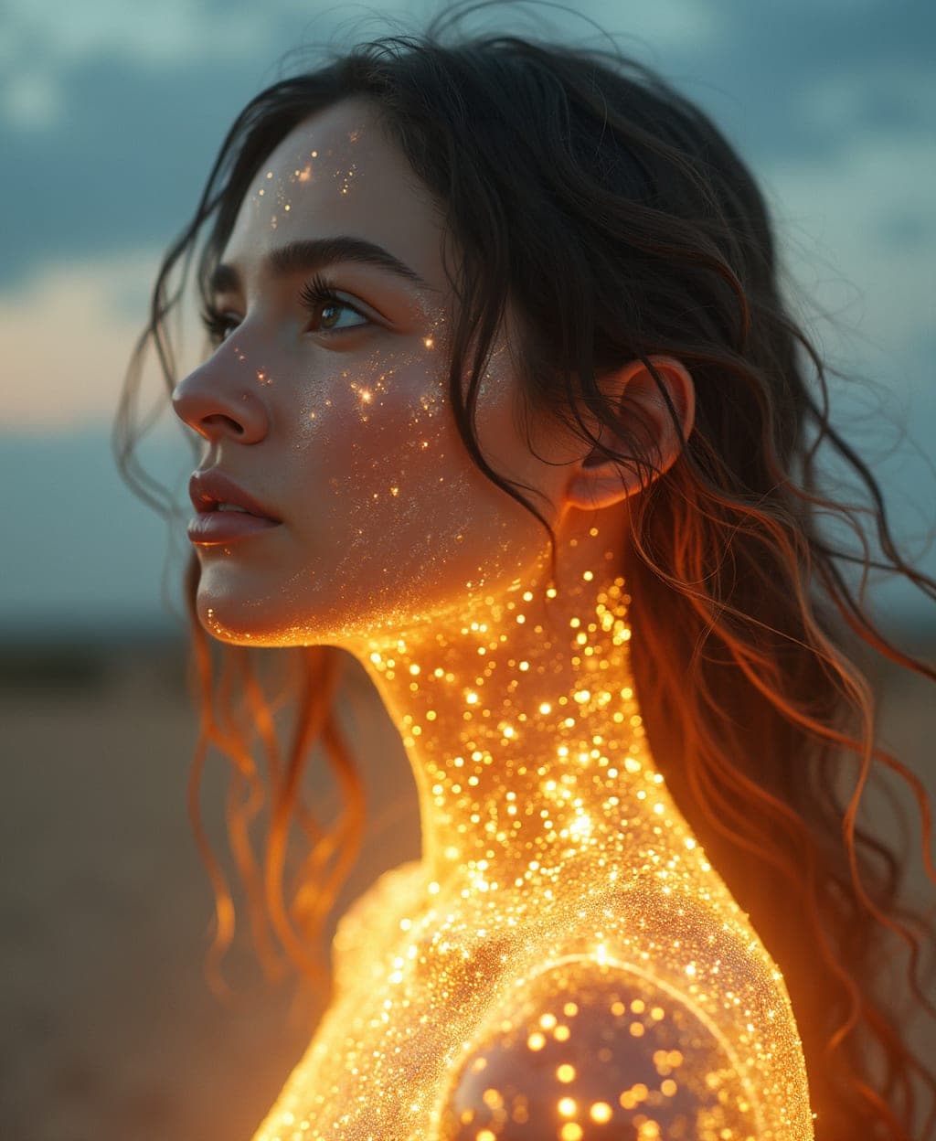 FLUX prompt: A photorealistic 4K image of a woman with transpar... - FLUX