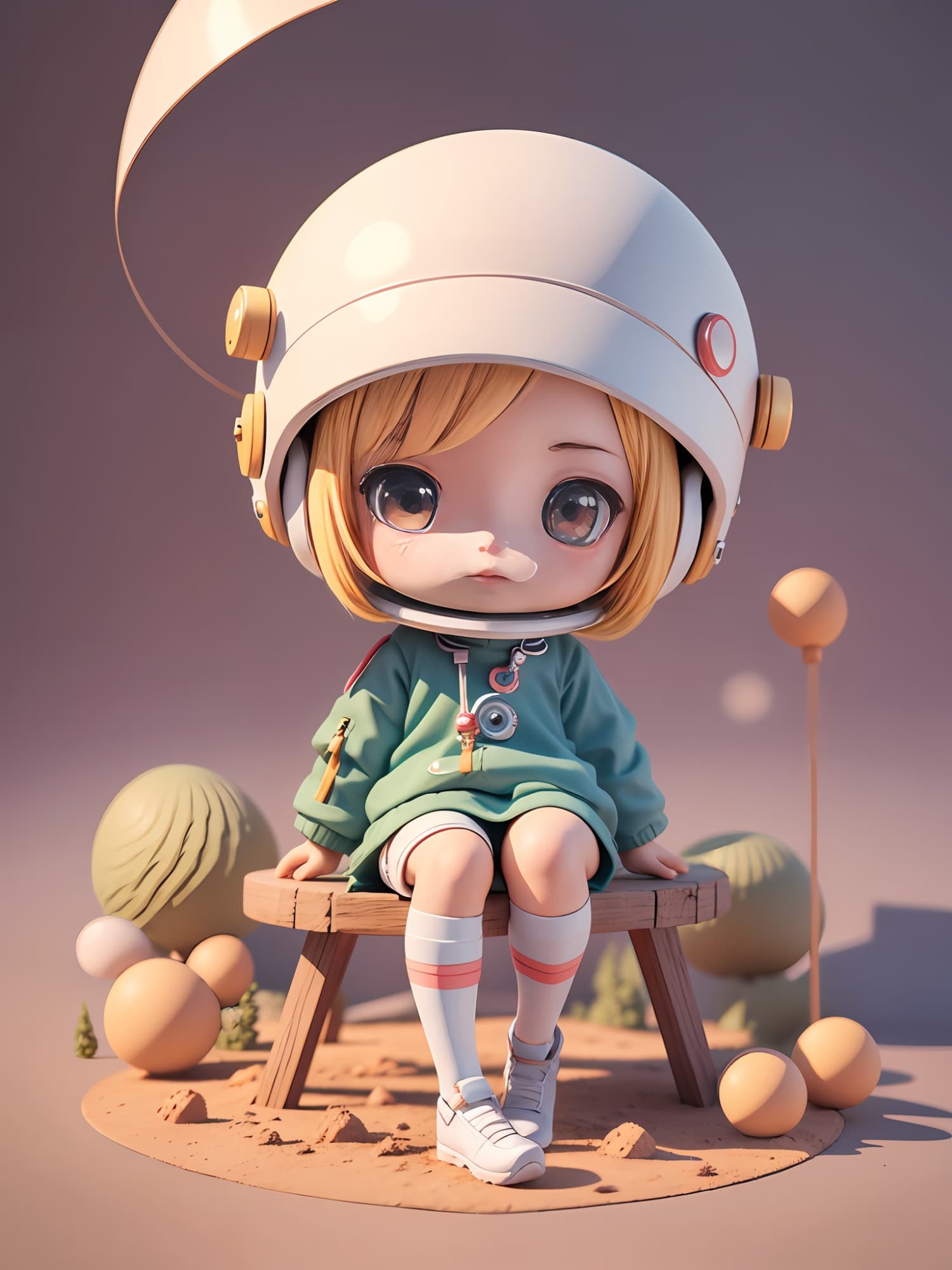 ReV Animated prompt: Toy with a little doll with a helmet, cute 3d rend... - ReV Animated